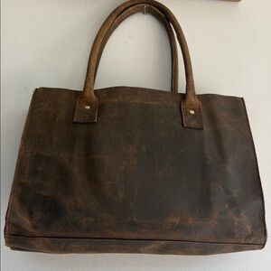 Classic Brown Leather Tote Bag